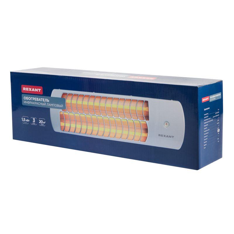  Обогреватель электрический инфракрасный панельный 1.5кВт с кварцевыми лампами в стальном корпусе с регулировкой мощности Rexant 60-0060 фото в каталоге от BTSprom.by