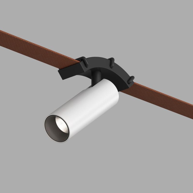 светильник поворотный для трека-ремня belty spot со светодиодом d35хl126.5мм 48в dc 7вт ra90 30град. 4000к ip20 бел. с черн. алюм. denkirs dk5546-bw+bk от BTSprom.by