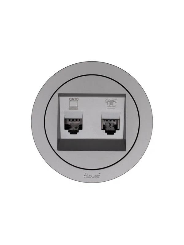  Розетка компьютерная + телефонная OSEN RJ45 кат.6 + RJ11 с модулем механизм сер. матов. LEZARD 743-7488-144 фото в каталоге от BTSprom.by