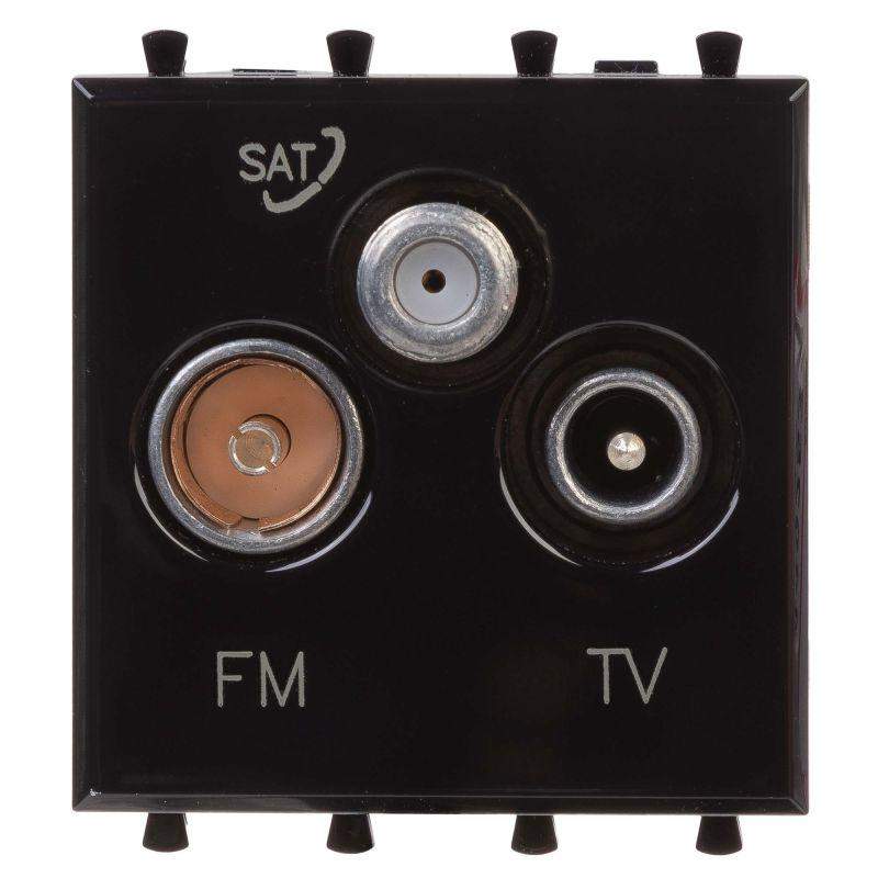розетка телевизионная tv/fm/sat 2мод. 16а avanti "черный квадрат" dkc 4402532 от BTSprom.by