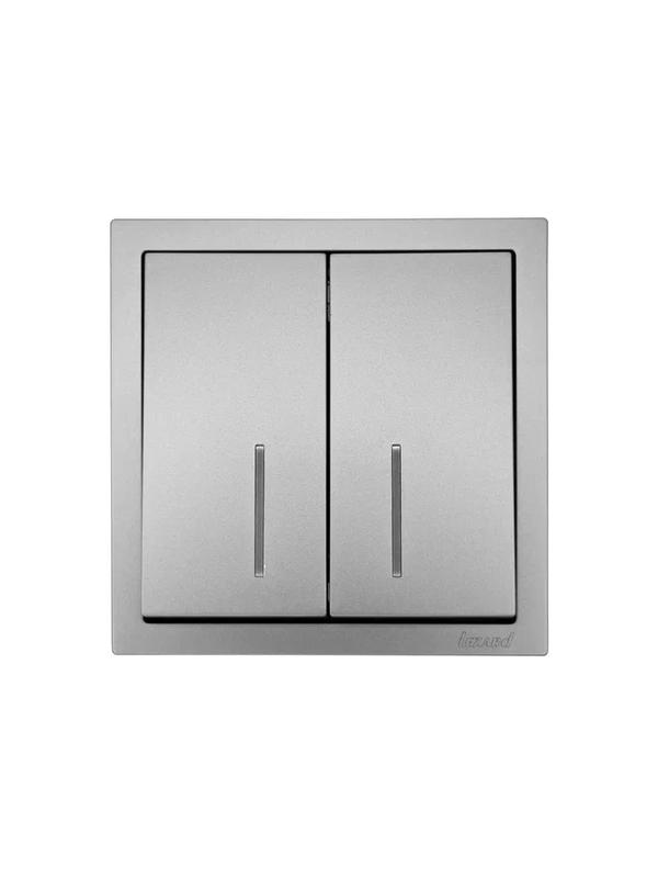  Выключатель 2-кл. с индик. СП ZIMA IP20 10А безвинт. зажим сер. матов. LEZARD 704-7488-112QC фото в каталоге от BTSprom.by