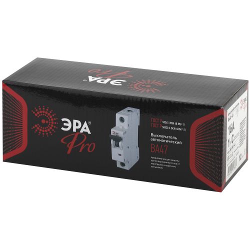  Выключатель автоматический модульный 1п C 16А ВА47-63 Pro NO-901-44 ЭРА Б0031814 фото в каталоге от BTSprom.by