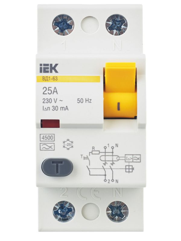  Выключатель дифференциального тока (УЗО) 2п 25А 30мА тип A ВД1-63 KARAT IEK MDV11-2-025-030 фото в каталоге от BTSprom.by