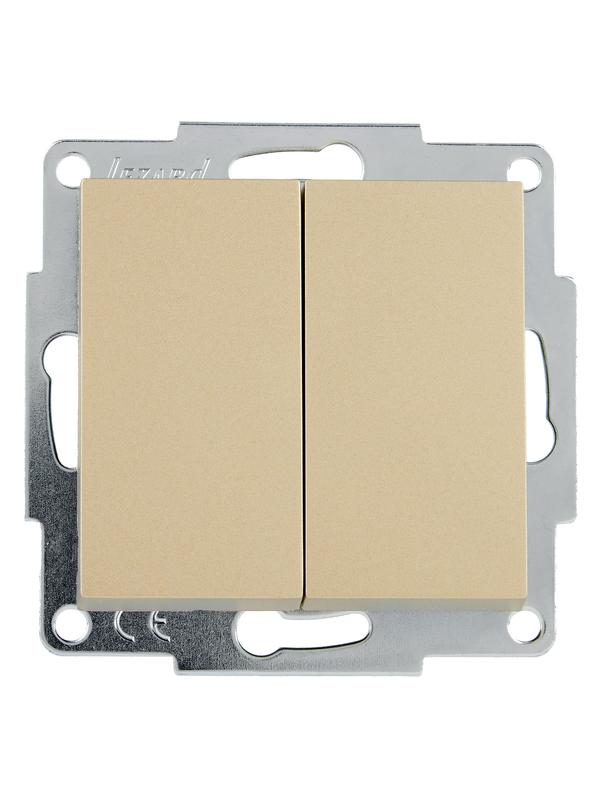  Выключатель двойной VESNA зол. LEZARD 742-3688-101 фото в каталоге от BTSprom.by