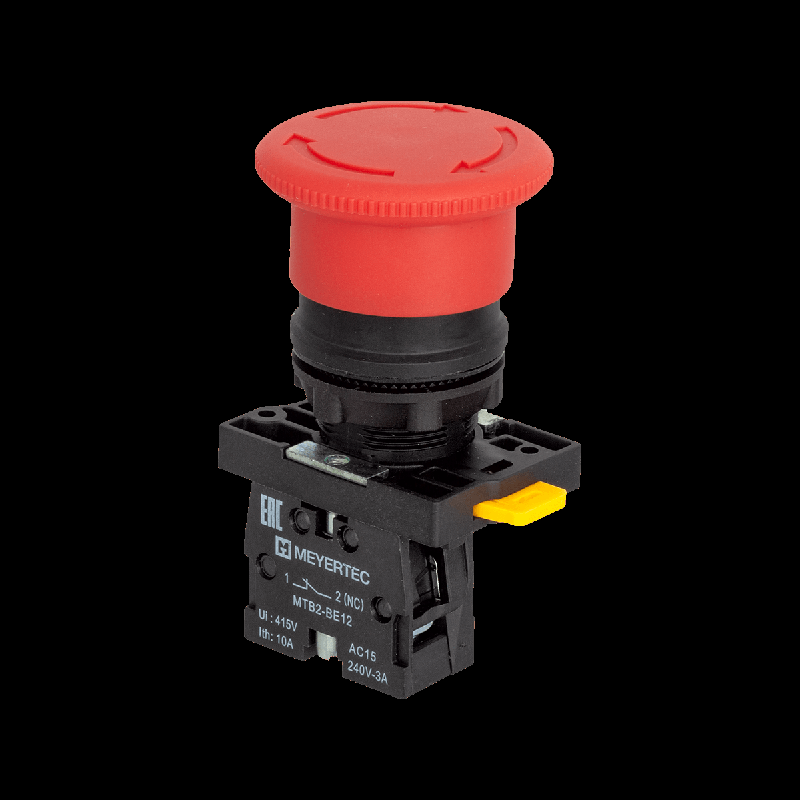 кнопка грибовидная mtb2-es542 аварийной остановки 40мм возврат поворотом с фиксацией 1nc ip54 пластик красн. овен 139422 от BTSprom.by