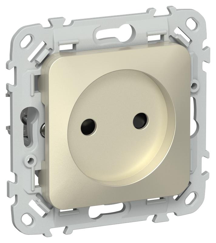 розетка сп flite рсш01-1-флш 10а без заземл. с защ. шторками безвинтовое крепление механизм шампань iek fi-r13-10-1-k37 от BTSprom.by