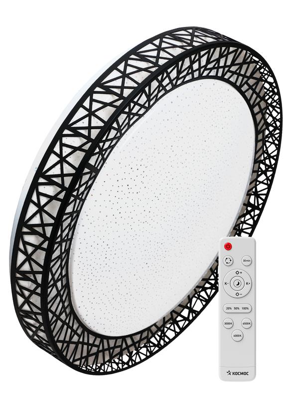 светильник светодиодный premium loft-b 75вт 230в 3000-6500к 6000лм ip40 490х100мм настенно-потолочный управляемый с пультом ду космос kslofb75w от BTSprom.by