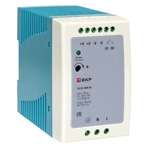 блок питания на din-рейку 100вт uвх ~ 220в ac m uвых - 48в dc постоянного тока ekf dr-m-100w-48 от BTSprom.by