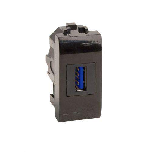 розетка мультимедийная brava 1мод. usb 3.0 черн. dkc 77300n от BTSprom.by