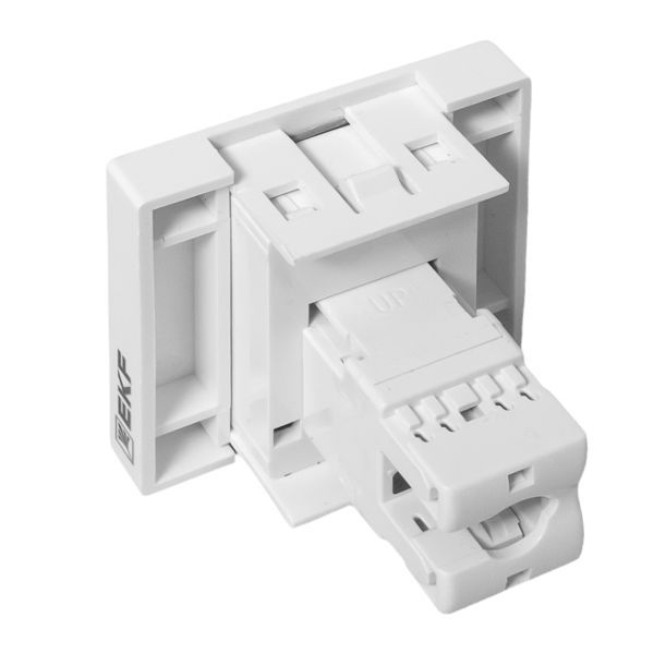  Розетка RJ45 категории 6 (ширина 2 модуля) EKF E2MK016-135-10 фото в каталоге от BTSprom.by