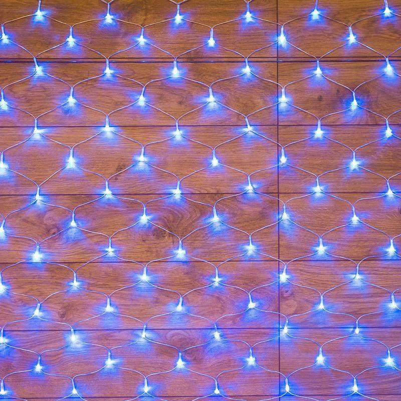 гирлянда светодиодная "сеть" 1.5х1.5м 150led син. 12вт ip20 провод пвх прозр. neon-night 215-123 от BTSprom.by