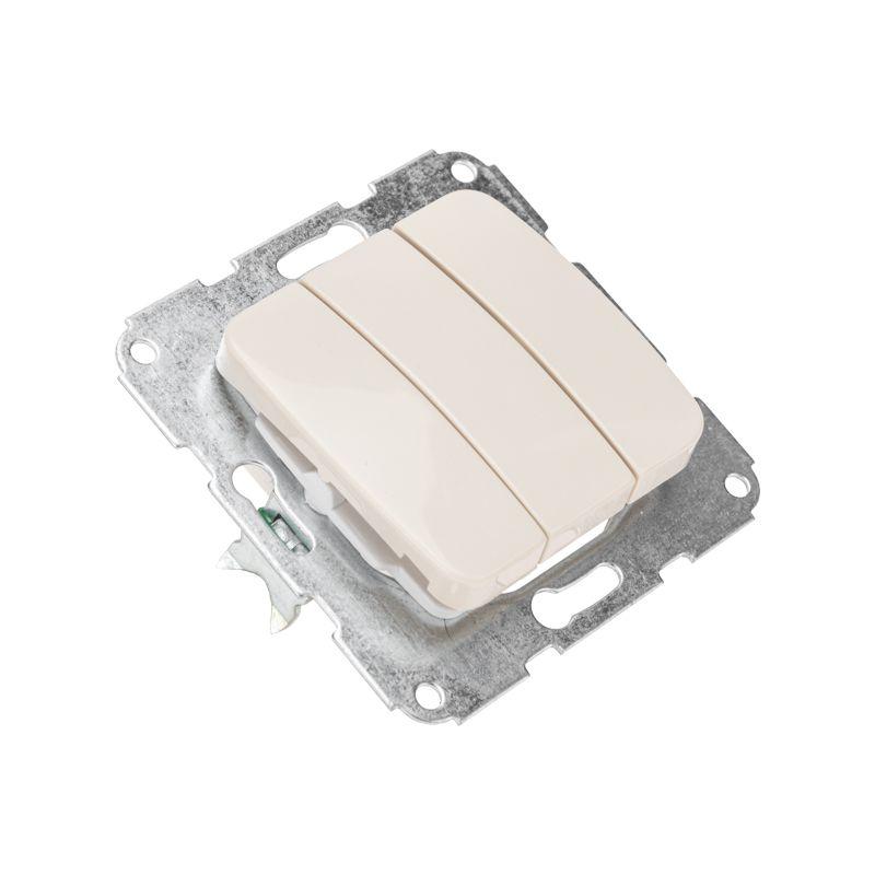  Выключатель 3-кл. СП DEA 10А механизм беж. Kranz KR-78-0234 фото в каталоге от BTSprom.by