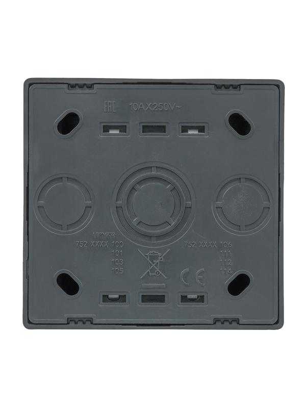  Выключатель 2-кл. ОП LETO графит LEZARD 752-3400-101 фото в каталоге от BTSprom.by