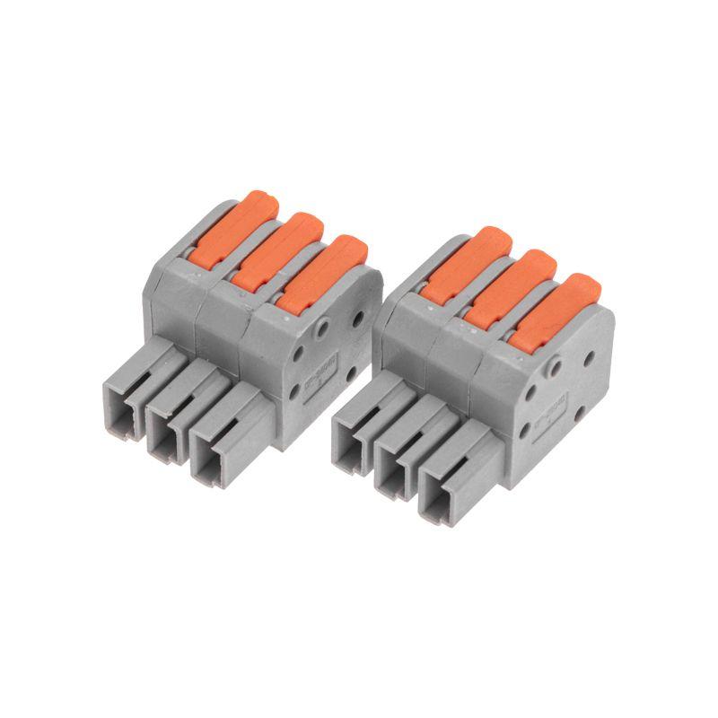  Клемма СМК 222-423R проходная разъемная 3 полюса сер. 0.2-2.5/4кв.мм Rexant 07-5263 фото в каталоге от BTSprom.by