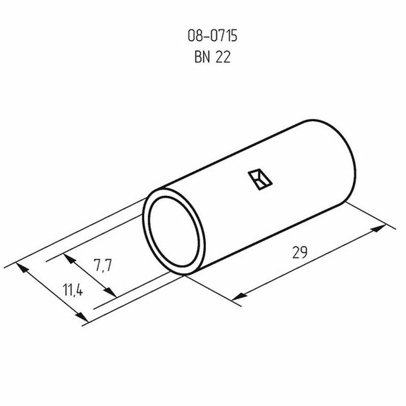  Гильза соединительная (СГ L-29мм) 25кв.мм (BN22) REXANT 08-0715 фото в каталоге от BTSprom.by