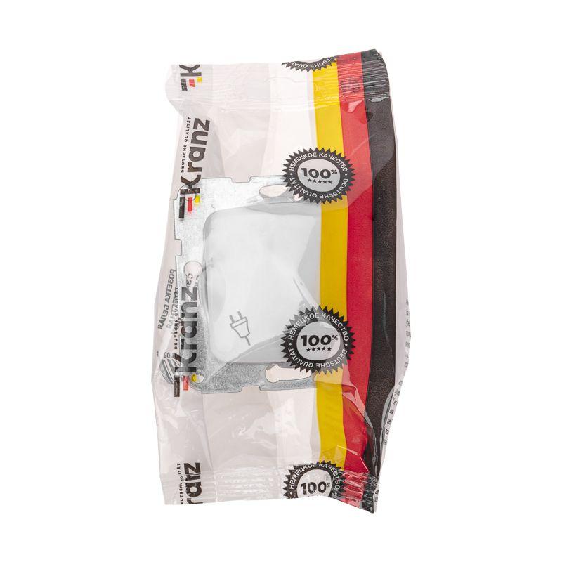  Розетка 1-м СП 16А DEA с заземл. с крышкой механизм бел. Kranz KR-78-0213 фото в каталоге от BTSprom.by