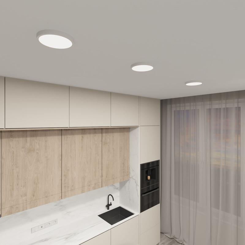  Светильник THIN 18Вт 3000К/4000К/6500К IP40 накладной переключатель цветовой температуры на корпусе полимер бел. DENKIRS 723083 фото в каталоге от BTSprom.by