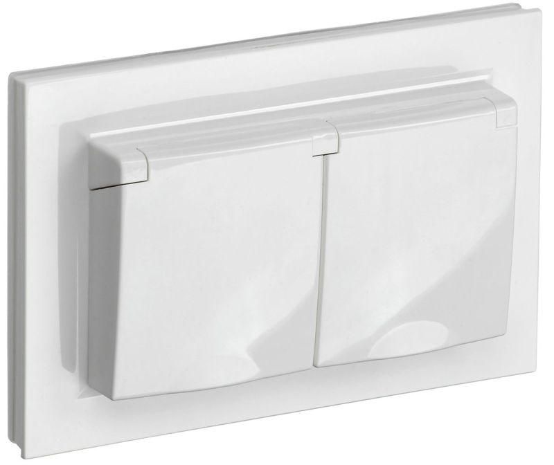 розетка 2-м сп brite рсбш12-3-44-брб 16а в сборе ip44 с крышкой бел. iek br-r26-16-44-k01-f от BTSprom.by