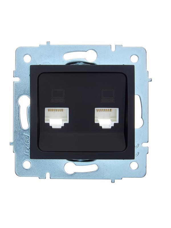 розетка компьютерная 2-м сп asti ip20 rj45 механизм черн. бархат lezard 7081-4288-141 от BTSprom.by