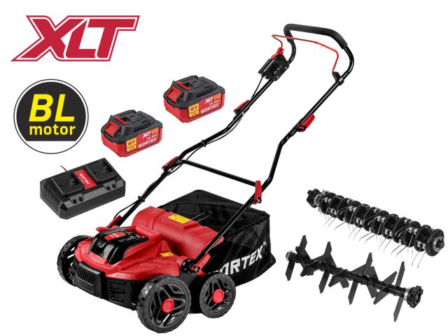 аккум. аэратор-скарификатор wortex cae 3736 all1 xlt set бесщёт.двиг., 18в+18в, шир. 37 см (2 4ач акб, зу, вал для аэрации, вал для скарификации, 5 рег.высоты, 45 л травосборник) 1334877 от BTSprom.by
