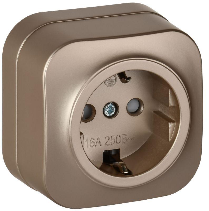 розетка оп glory рсш20-3-хшм 16а с заземл. защ. шторки шампань матов. iek erh14-k37m-16 от BTSprom.by