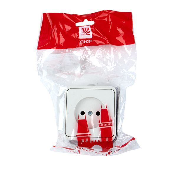  Розетка 1-м ОП Прага 10А IP44 без заземл. бел. EKF EKR10-022-10-44 фото в каталоге от BTSprom.by