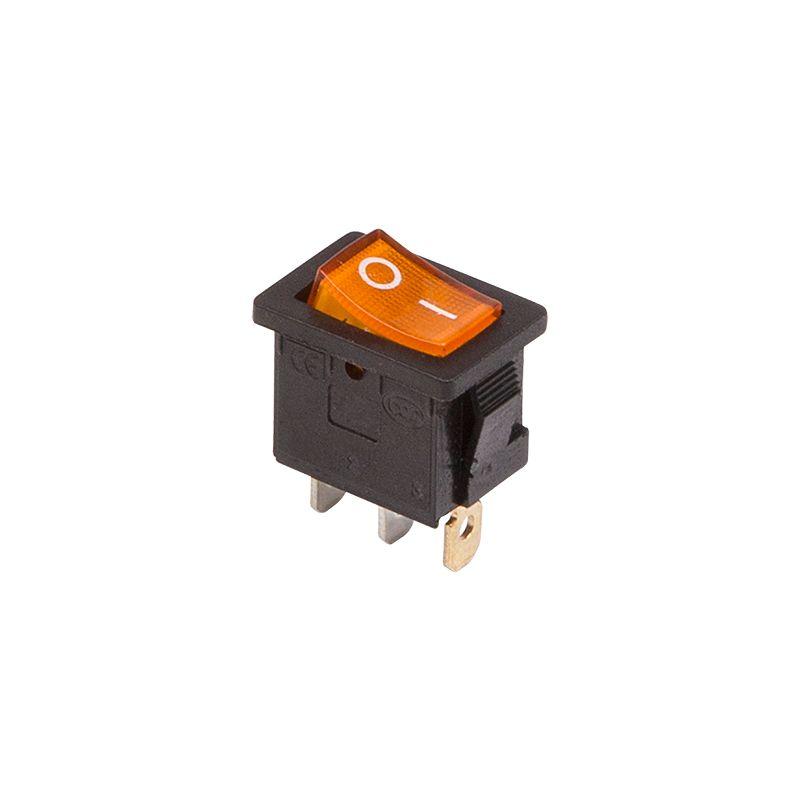 выключатель клавишный 250в 6а (3с) on-off желт. с подсветкой mini (rwb-206 sc-768) rexant 36-2152 от BTSprom.by