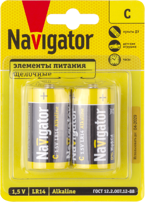элемент питания алкалиновый 93 995 nbt-npe-lr14-bp2 navigator 93995 от BTSprom.by