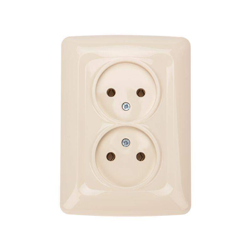 розетка 2-м сп 10а dea без заземл. беж. kranz kr-78-0247 от BTSprom.by