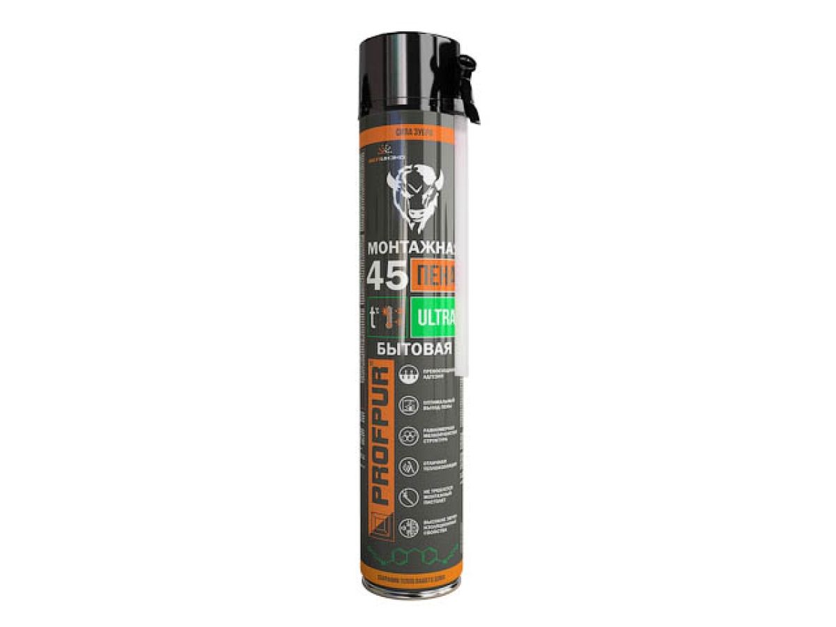 пена монтажная бытовая profpur ultra (750мл) (выход до 45л) 4814016001816 от BTSprom.by