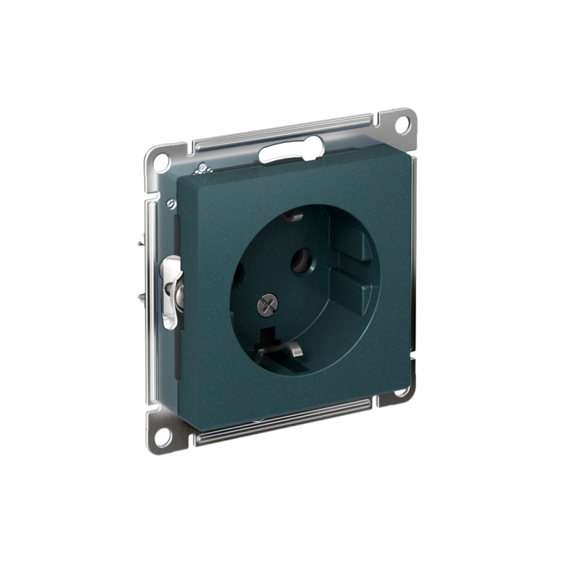 розетка 1-м сп atlasdesign 16а ip20 с заземл. механизм изумруд se atn000843 от BTSprom.by