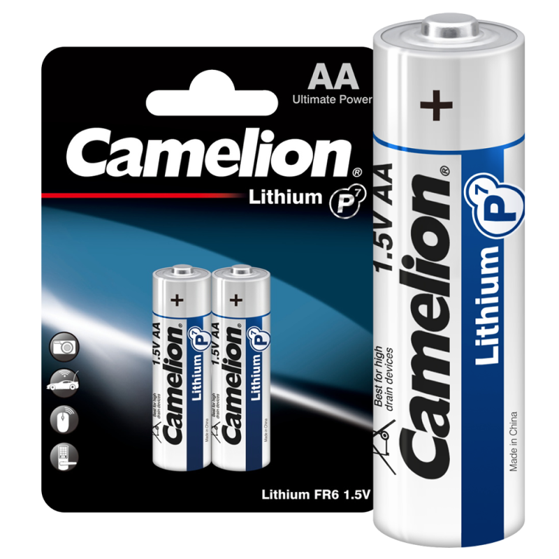 элемент питания литиевый aa/fr6 1.5в lithium fr6-bp2 bl2 (уп.2шт) camelion 15241 от BTSprom.by