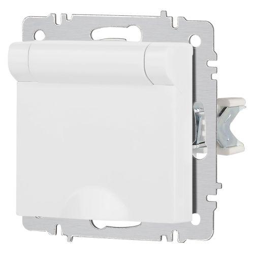  Розетка 1-м СП Accent 6-203-01М 16А IP20 250В 2P+E Schuko с крышкой бел. матов. Intro Б0063713 фото в каталоге от BTSprom.by