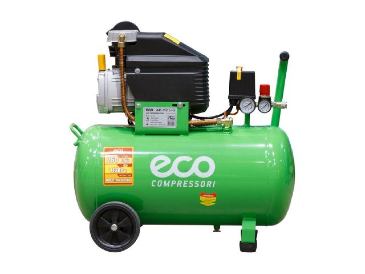  Компрессор ECO AE-501-3 коаксиальный (260 л/мин, 8 атм, коаксиальный, масляный, ресив. 50 л, 220 В, 1.80 кВт) AE-501-3 фото в каталоге от BTSprom.by
