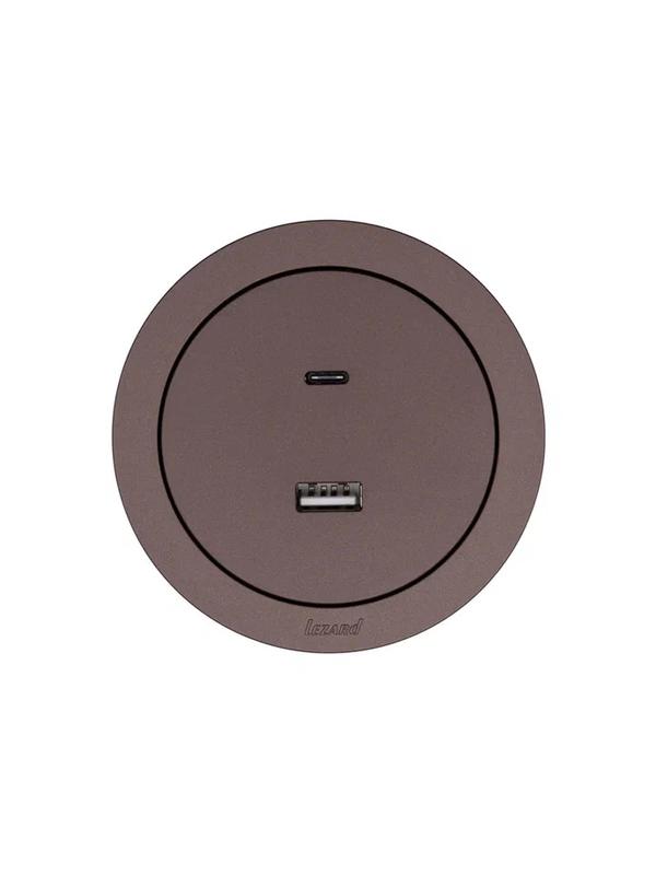  Розетка 1-м СП OSEN TC+ USB разъем механизм шоколад LEZARD 743-7388-192TC фото в каталоге от BTSprom.by