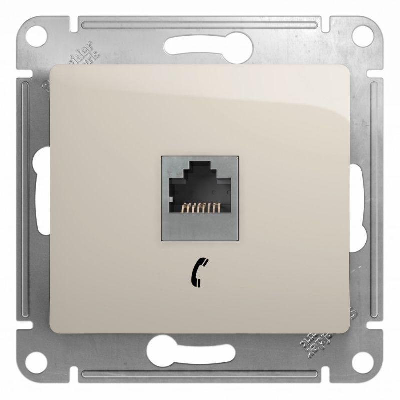 розетка телефонная 1-м glossa rj11 механизм молочн. se gsl000981t от BTSprom.by