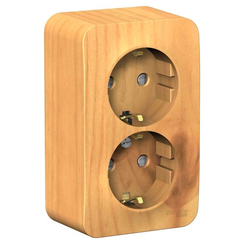 розетка 2-м оп blanca 16а ip20 250в с заземл. защ. шторки ясень se blnra011205 от BTSprom.by