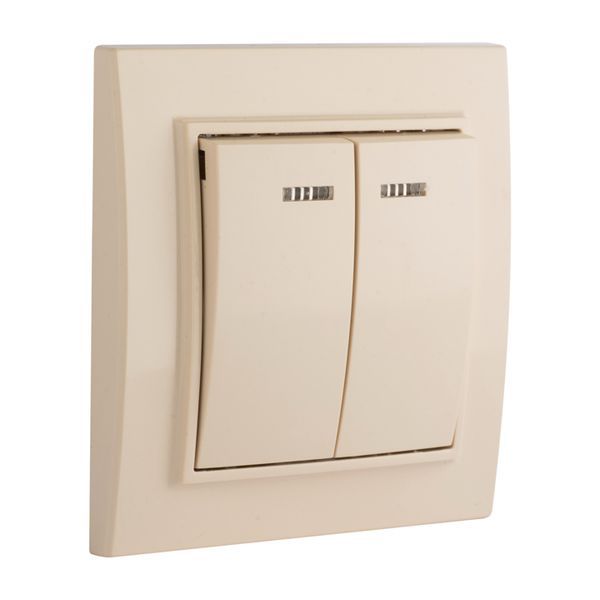  Выключатель 2-кл. СП Минск 10А IP20 с индикатором беж. EKF ERV10-123-20 фото в каталоге от BTSprom.by