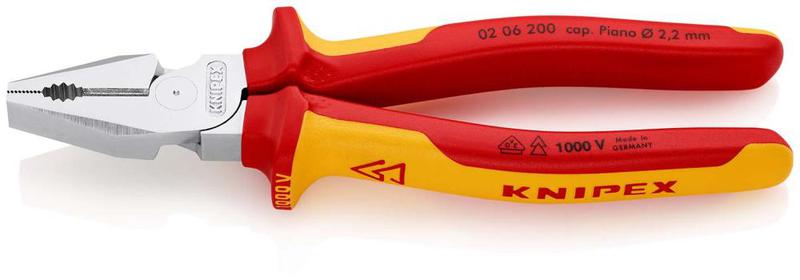 плоскогубцы комбинированные особой мощности vde l-200мм хром. knipex kn-0206200sb от BTSprom.by