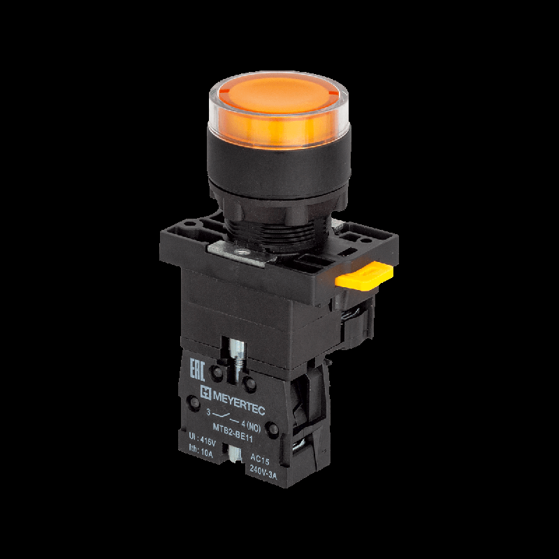 кнопка mtb2-ew35613 1но 220в ac/dc ip54 с подсветкой пластик желт. овен 139432 от BTSprom.by