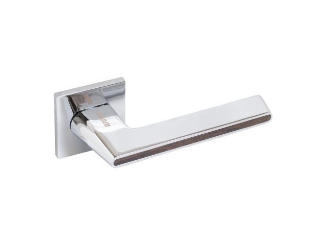 ручка дверная аллюр арт "адель" cp/коричневое дерево (852kod) хром/кор.дер. защит.пленка (узк) 13788 от BTSprom.by