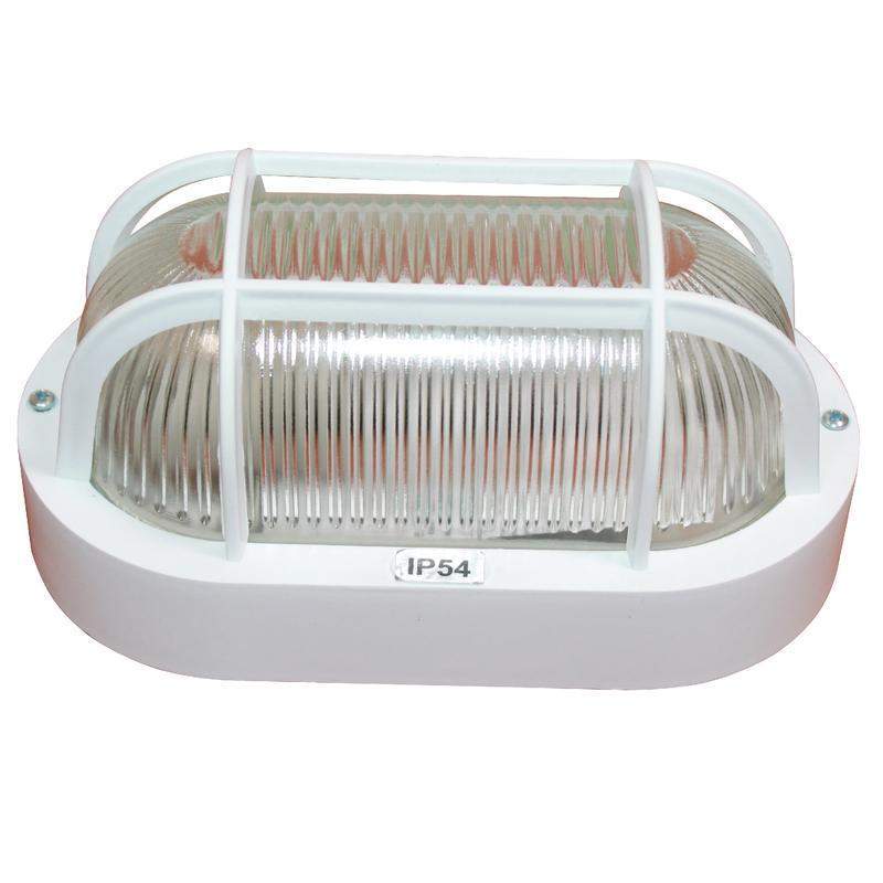  Светильник "Банник" 1402 НПП 03-60-022 IP54 овал малый с решеткой бел. пласт. ГИ Элетех 1005500884 фото в каталоге от BTSprom.by