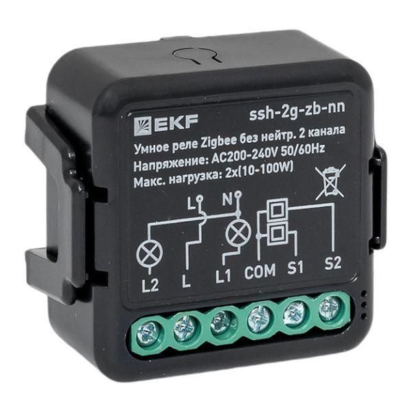 реле умное в подрозетник 2-канальное zigbee connect select без нейтрали ekf ssh-2g-zb-nn от BTSprom.by