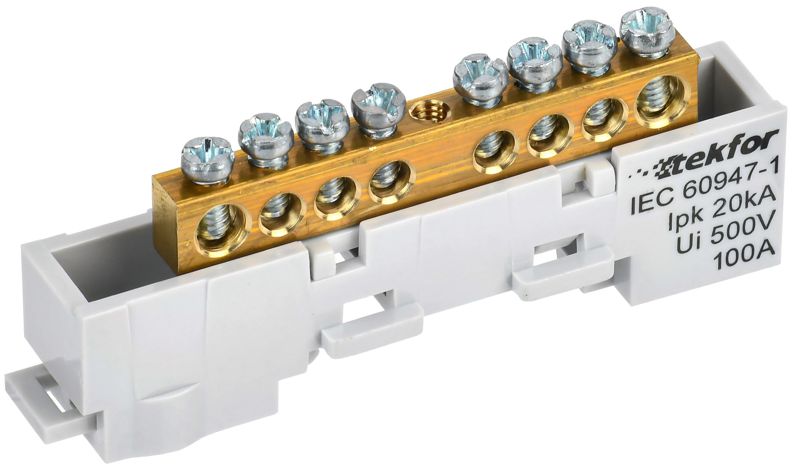 шина l "фаза" неизол. на универс. держ. 6х9-8-ср tekfor iek tf-nn10-08-dl-k03 от BTSprom.by