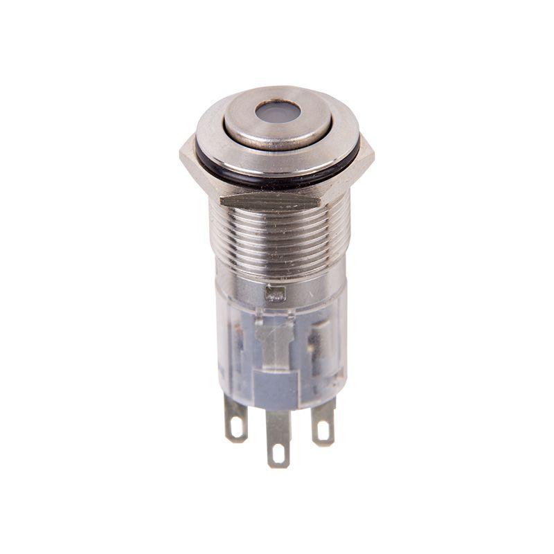 кнопка антивандальная d16 12в б/фикс (5с) (on)-off/(off)-on красн. (a-16-c4) rexant 36-3253 от BTSprom.by