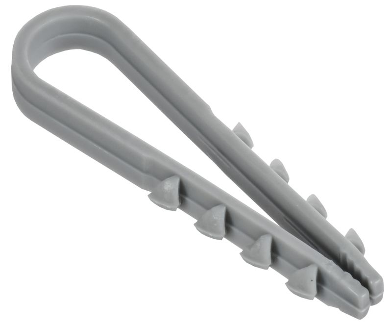 дюбель-хомут 5х10мм для круглого кабеля нейлон сер. (уп.100шт) generica udh13-05-10-100-k03-g от BTSprom.by