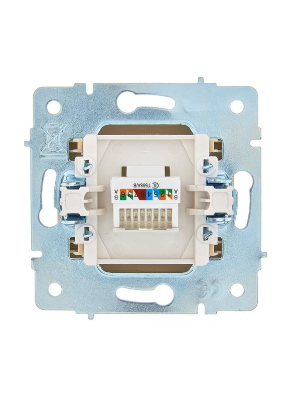  Розетка компьютерная 1-м СП ASTI IP20 RJ45 механизм Cat 6e крем. LEZARD 7081-0388-140 фото в каталоге от BTSprom.by