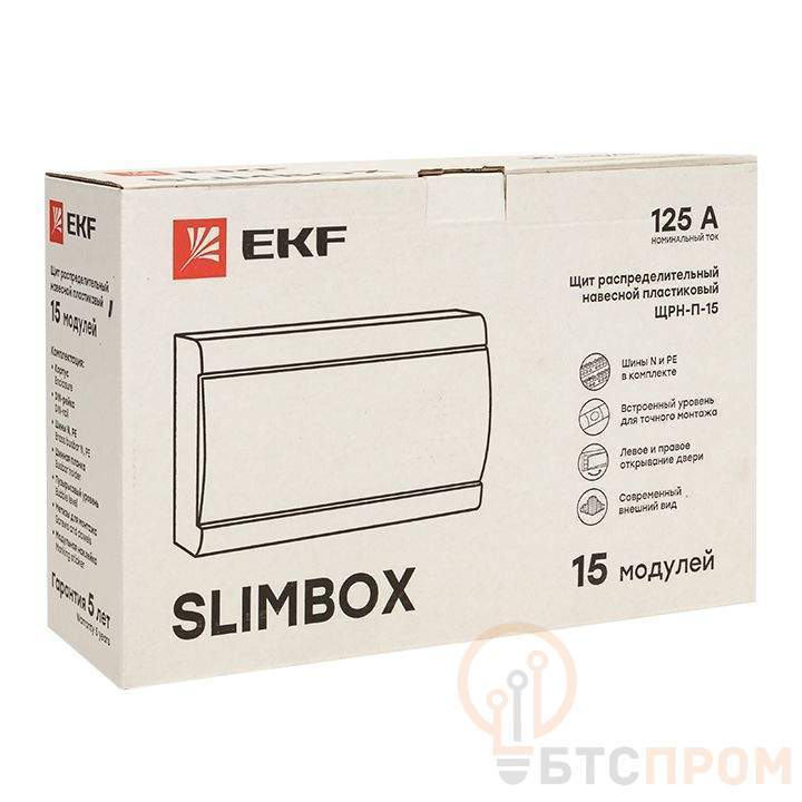  Щит ЩРН-П-15 "SlimBox" IP41 бел. дверца PROxima EKF sb-n-15w фото в каталоге от BTSprom.by