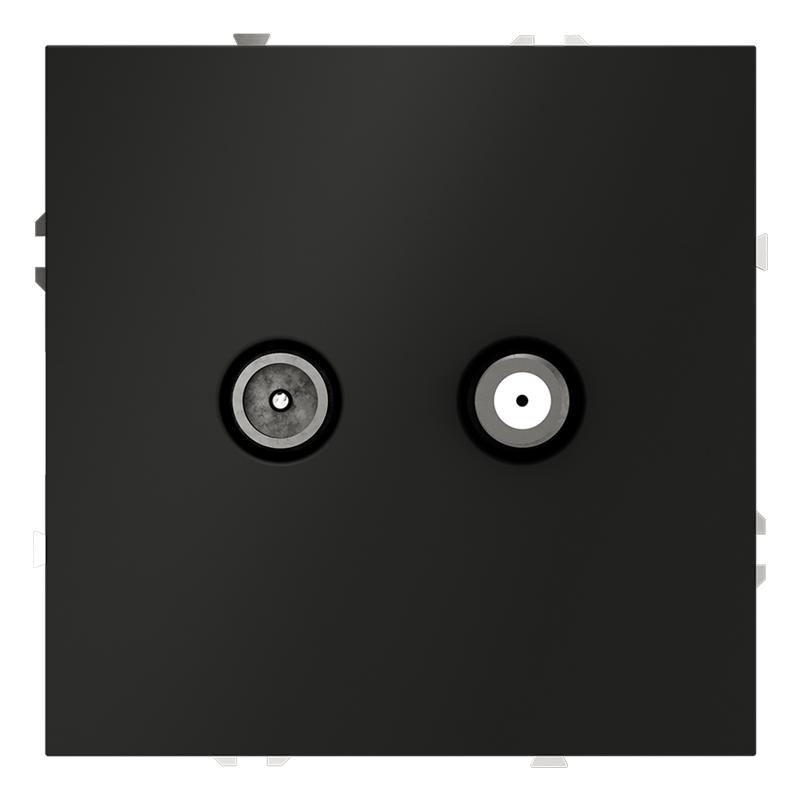 розетка телевизионная оконечная tv + sat 2-м сп s70 механизм черн. матов. voltum vls060408 от BTSprom.by