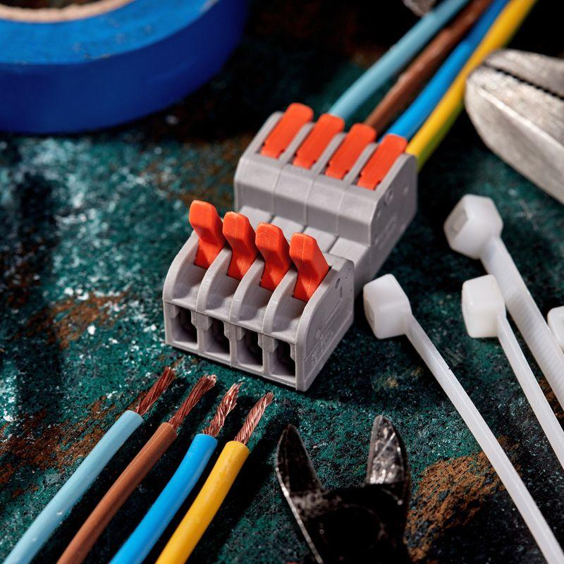  Клемма проходная разъемная СМК 222-424R 4п 0.2-2.5/4кв.мм сер. (блист.5шт) Rexant 07-5264-5 фото в каталоге от BTSprom.by